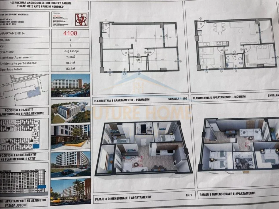 Durres, shes apartament 2+1 Kati 4, 83 m² 125.700 € (GOLEM)