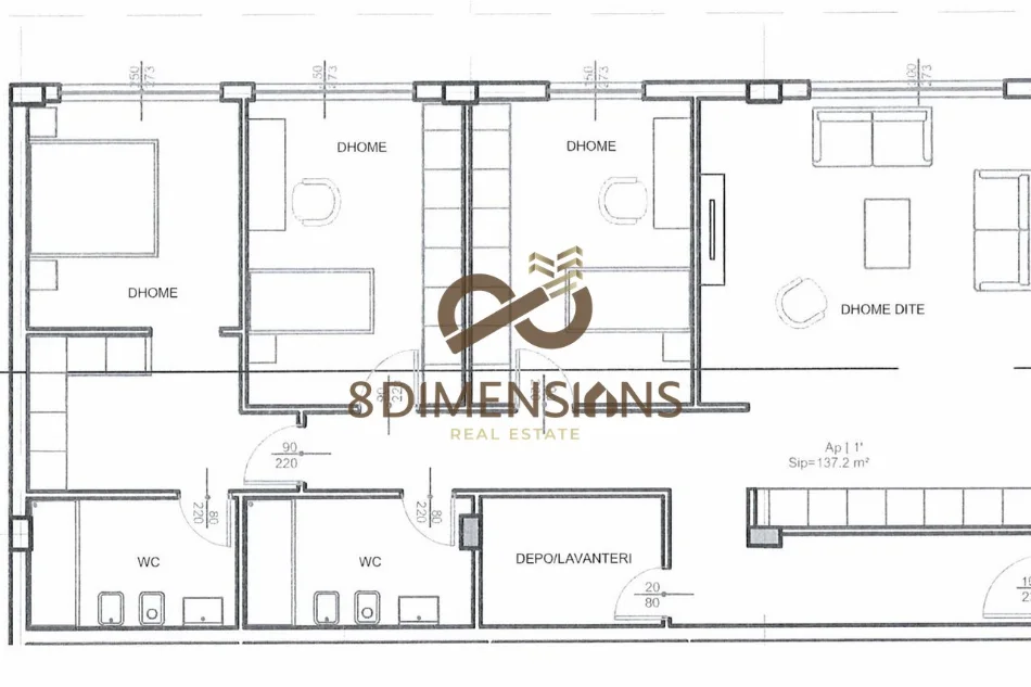 Tirane, shitet apartament 3+1+Ballkon , 153 m² 191.000 € (farke)