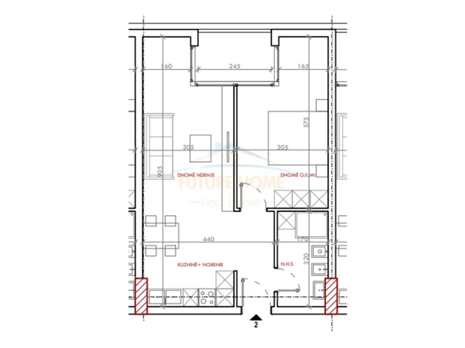 Tirane, shitet apartament 1+1 Kati 2, 75 m² 88.000 € (astir)