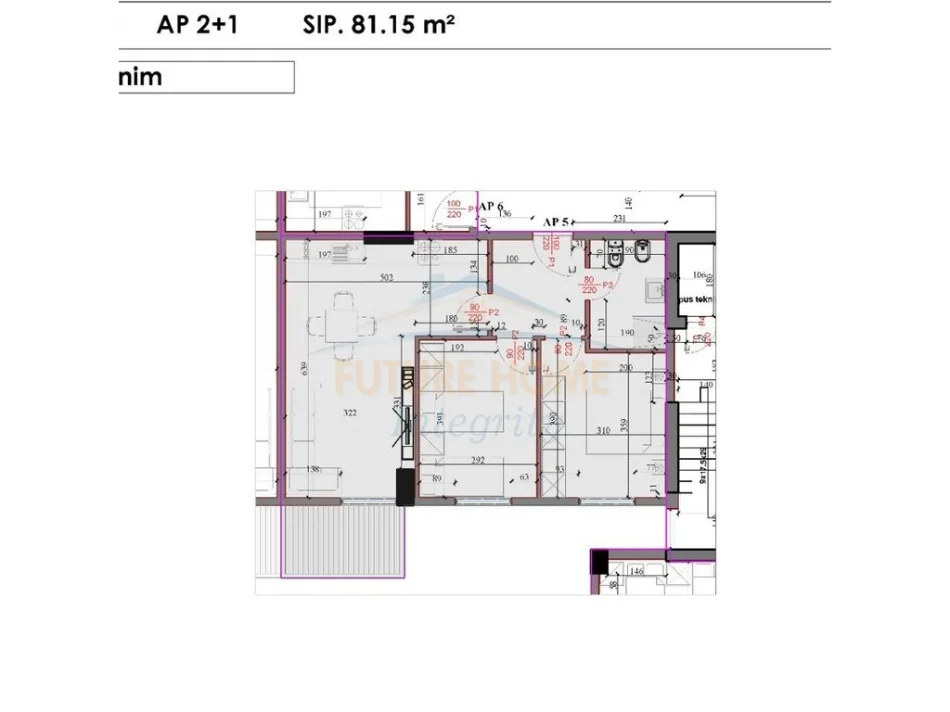 Tirane, shitet apartament 2+1+Aneks+Ballkon Kati 2, 81 m² 73.000 € (PASKUQAN)
