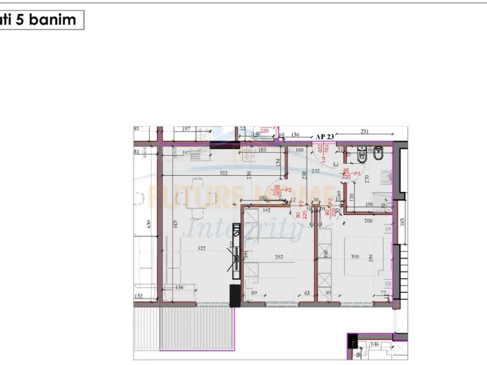Tirane, shitet apartament 2+1 Kati 5, 81 m² 81.150 € (Paskuqan, Rezidenc Kodra e Liqenit)