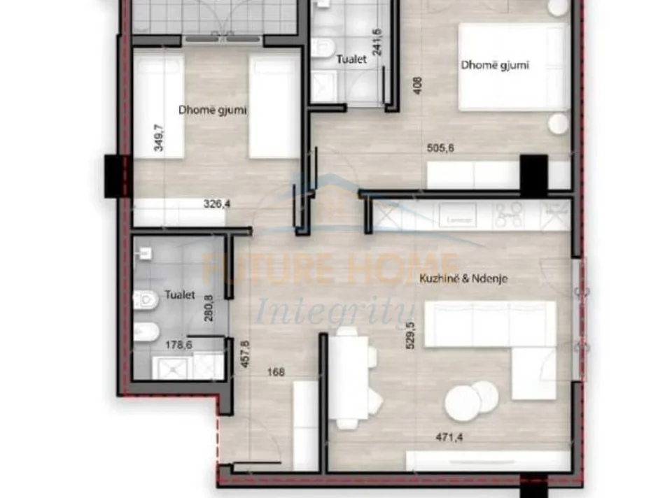 Tirane, shitet apartament 2+1 Kati 4, 103 m² 160.000 € (Rezidenca Splendor, Porcelan)