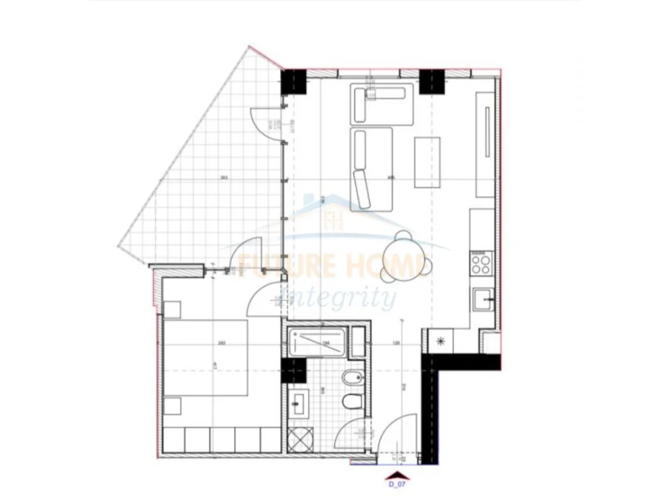 Tirane, shes apartament 1+1 Kati 2, 82 m² 94.600 € (Unaza e Re)
