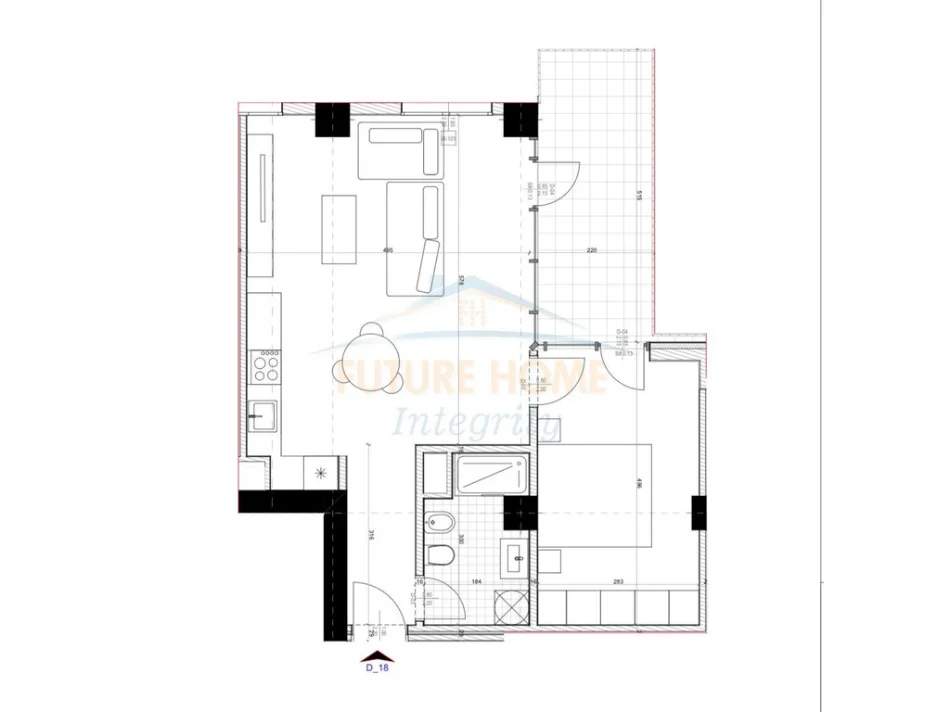 Tirane, shes apartament 1+1 Kati 4, 81 m² 94.000 € (Unaza e Re)