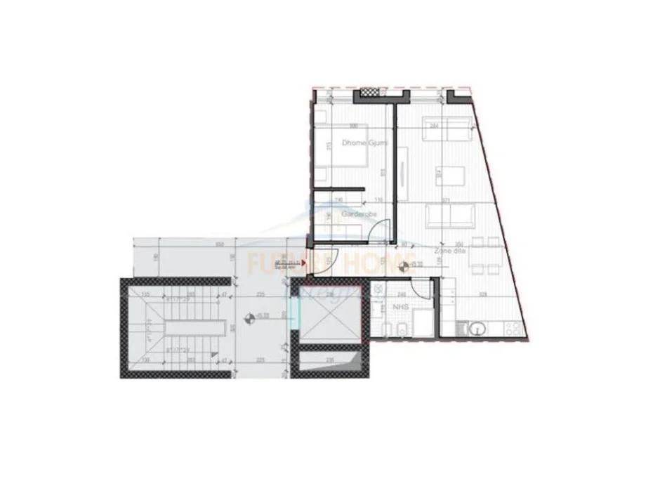 Tirane, shitet apartament 1+1+Ballkon Kati 4, 76 m² (Sauk i Vjeter)