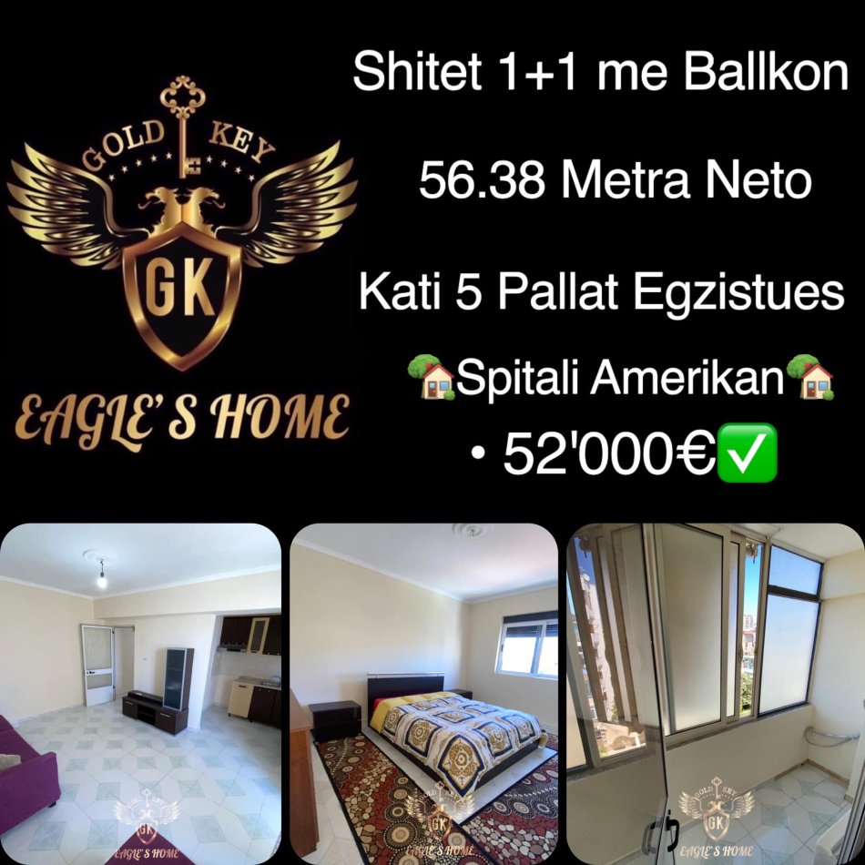 Durres, shes apartament 1+1+Ballkon Kati 5, 57 m² 52,000 € 