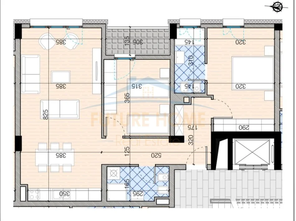Tirane, shitet apartament 2+1+Ballkon Kati 9, 110 m² 209.900 € (Trio Towers, Don Bosko)