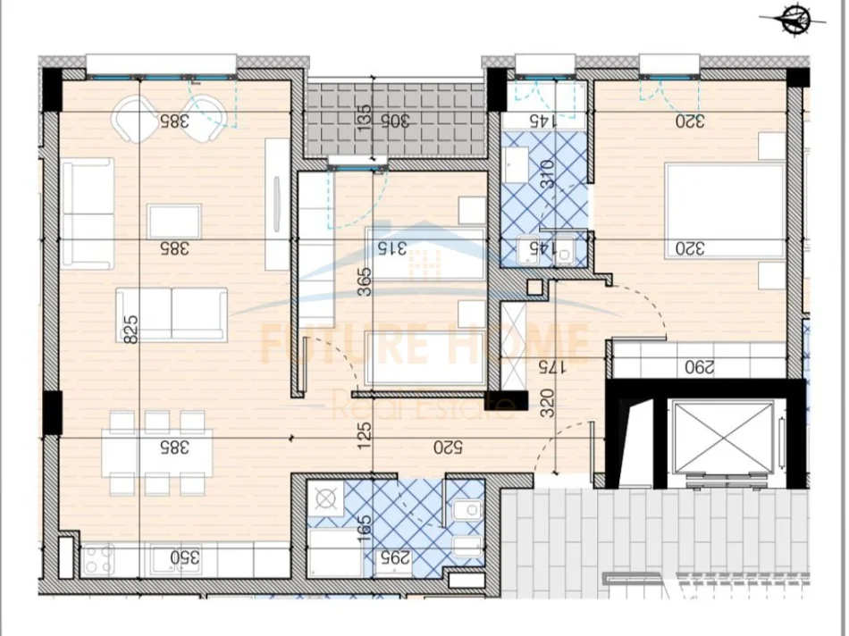 Tirane, shes apartament 2+1+Ballkon Kati 9, 110 m² 209.900 € (trio towers)