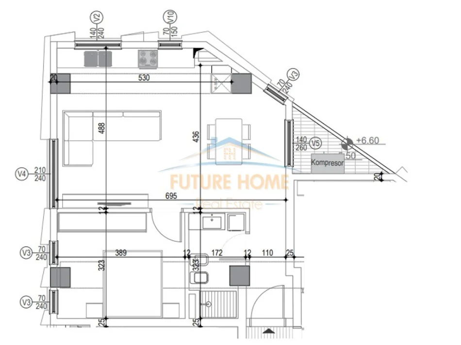 Tirane, shitet apartament 1+1 Kati 1, 76 m² 234.000 € (Rezidenca White Cloud, Komuna e Parisit,)