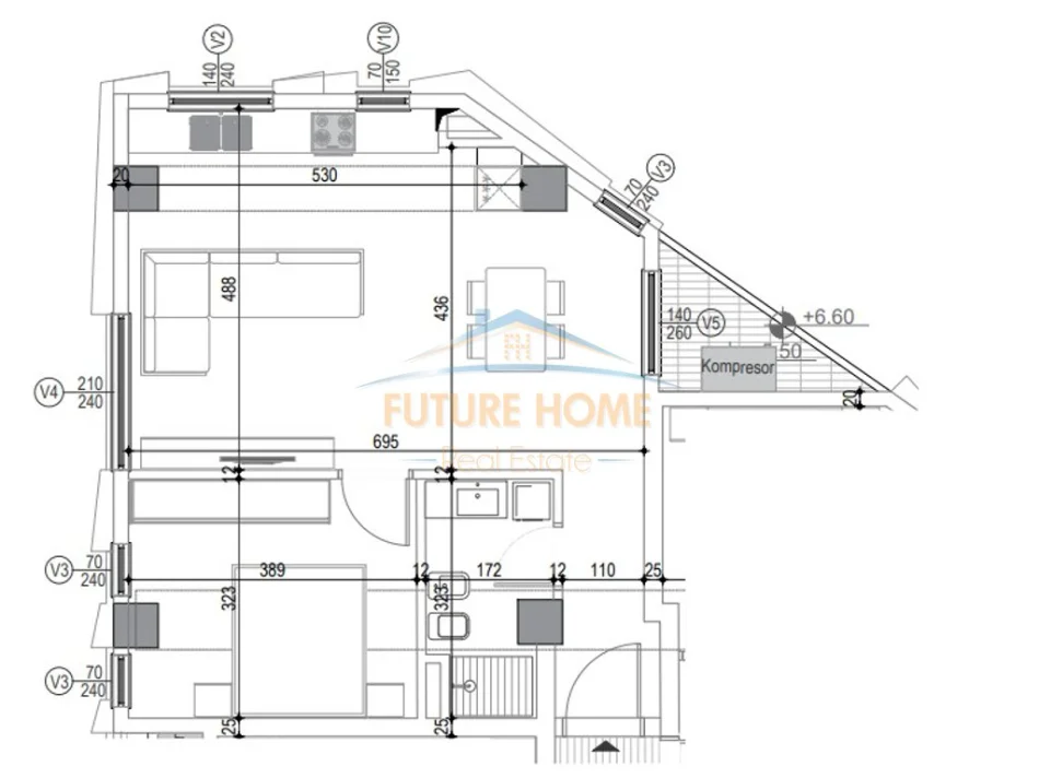 Tirane, shitet apartament 1+1+Ballkon Kati 1, 76 m² 234.000 € (KOMUNA E PARISIT)