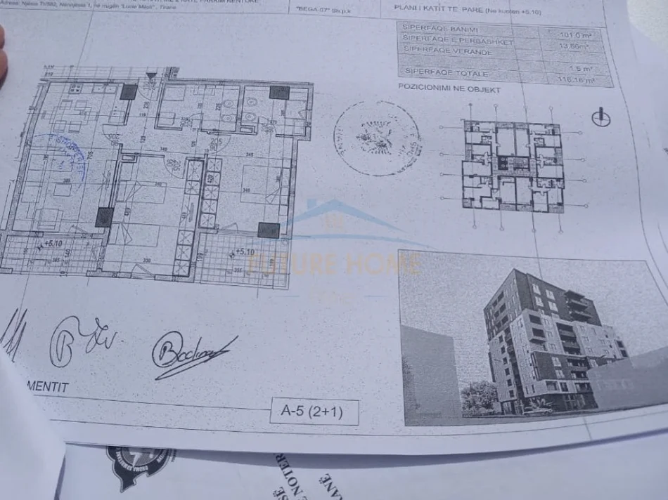 Tirane, shitet apartament 2+1+Ballkon Kati 1, 116 m² 198.000 € (5 Maji)