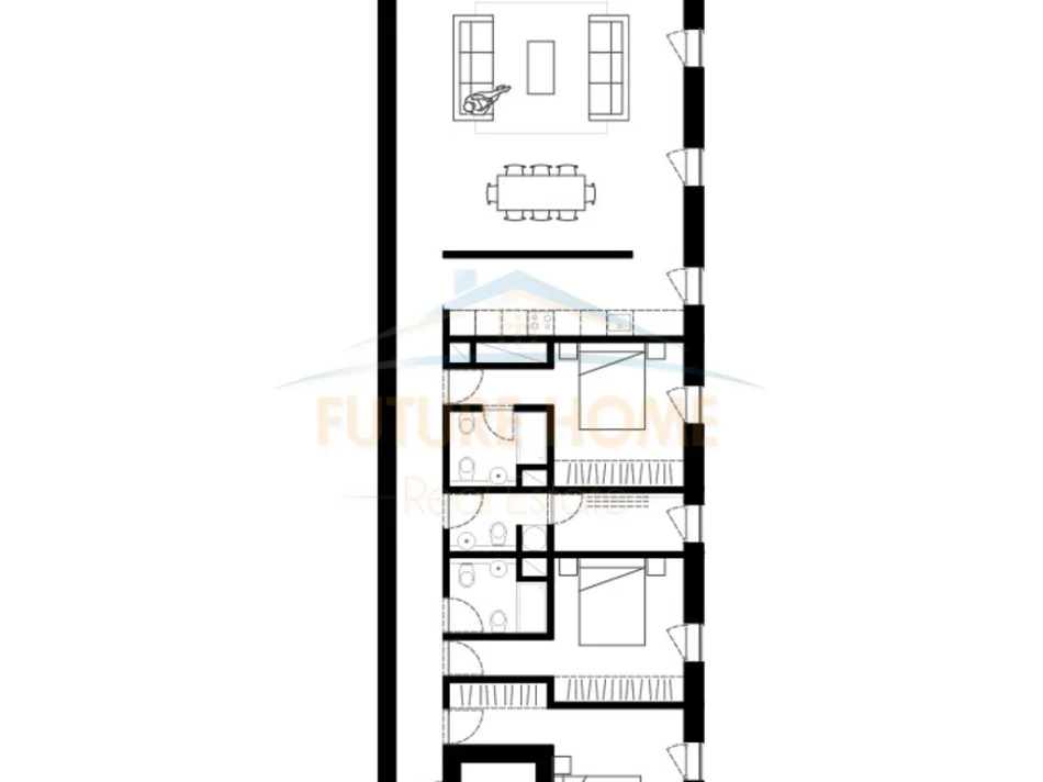 Tirane, shitet apartament 3+1 Kati 1, 161 m² (“By Long Hill Residences”, Mjull-Bathore, Tiranë)