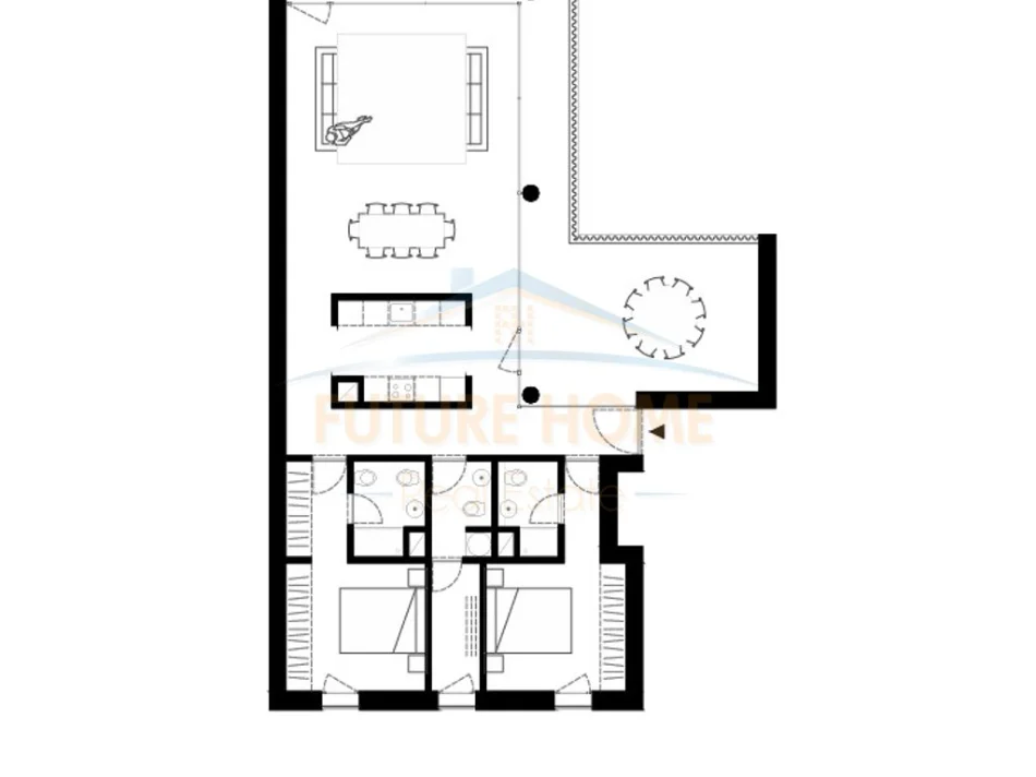 Tirane, shitet apartament 2+1 Kati 5, 168 m² (“By Long Hill Residences”, Mjull-Bathore, Tiranë)