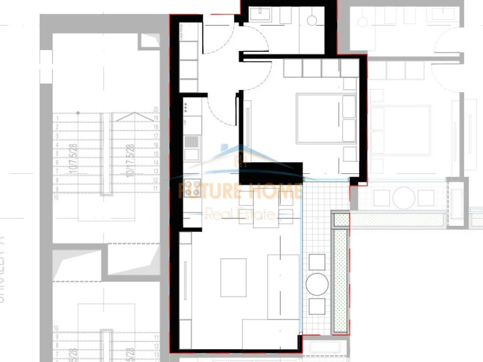 Tirane, shitet 1+1 Kati 21, 76 m² (RRUGA DRITAN HOXHA)