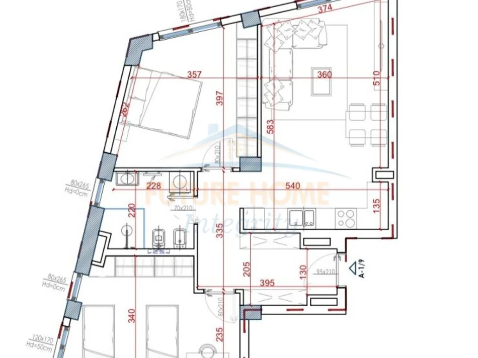 Tirane, shitet apartament 2+1+Ballkon Kati 2, 92 m² 124.200 € (Paskuqan, House Residence)