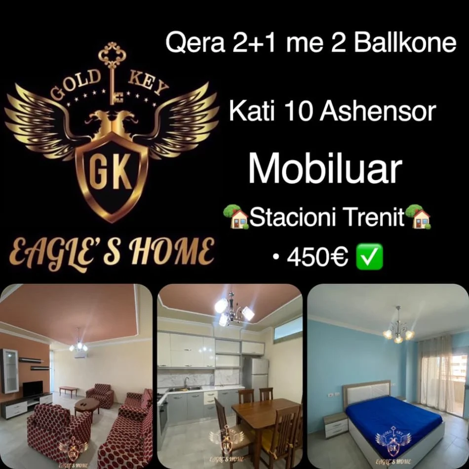 Durres, jap me qera apartament 2+1+Ballkon Kati 10, 450 € (Stacioni trenit Durres)