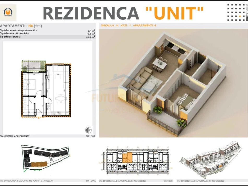 Tirane, shitet apartament 1+1 Kati 2, 76 m² 137.500 € (Farke)