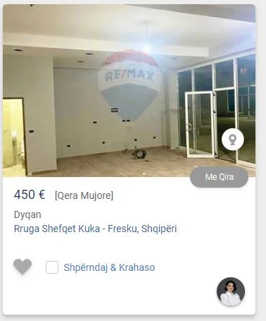Tirane, jepet me qera dyqan Kati 0, 79 m² 450 € (fresk)