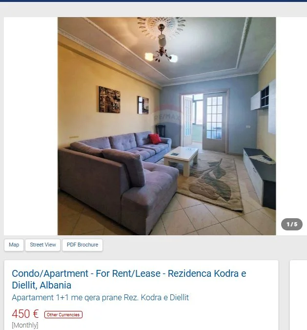 Tirane, shitet apartament 1+1 Kati 4, 69 m² (KODRA E DIELLIT)