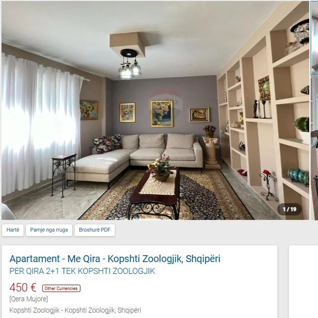 Tirane, jepet me qera 2+1 Kati 2, 100 m² 450 € (KOPSHTI ZOOLOGJIK)