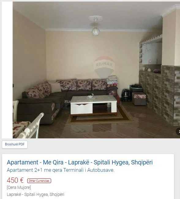 Tirane, jepet me qera 2+1 Kati 7, 70 m² 450 € (TERMINALI TE HYGEJA)