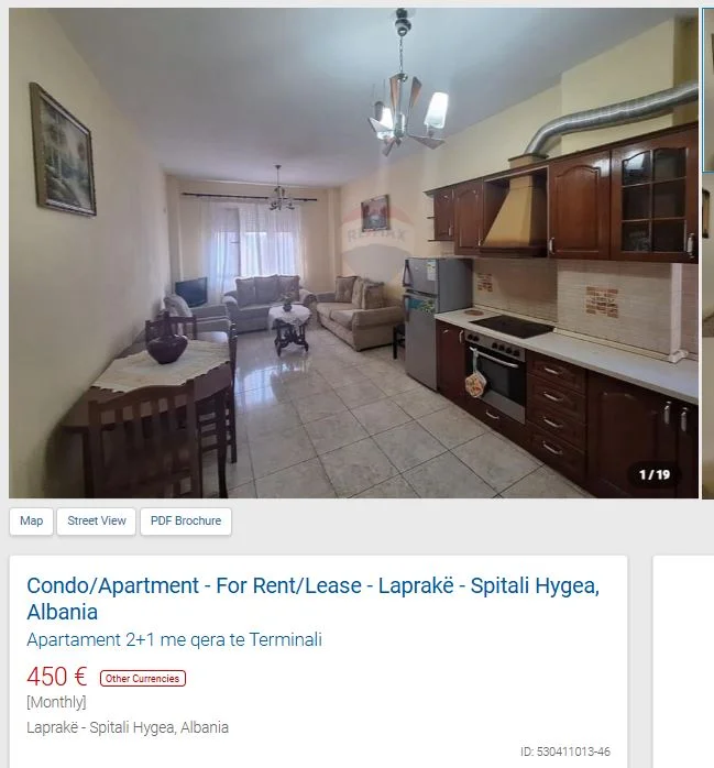 Tirane, jepet me qera apartament 2+1 Kati 5, 96 m² 450 € (TE SPITALI HYGEJA TERMINALI I VERI JUG)