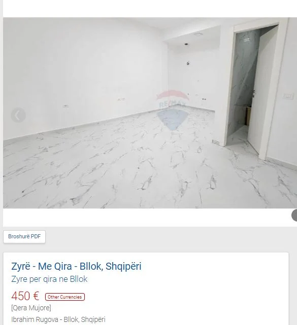 Tirane, jepet me qera zyre Kati 2, 30 m² 450 € (BLLOK)