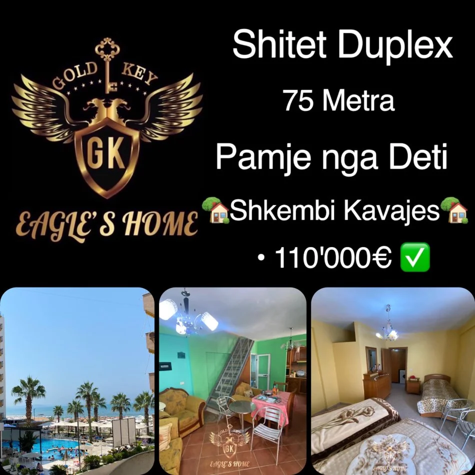 Durres, shes apartament duplex 1+1+Ballkon Kati 1, 75 m² 110.000 € (Shkembi Kavajes)