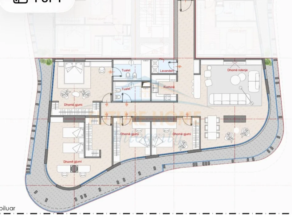 Tirane, shitet apartament 4+1 Kati 5, 303 m² 636.930 € (Top Seven Tower, Rruga Dritan Hoxha)