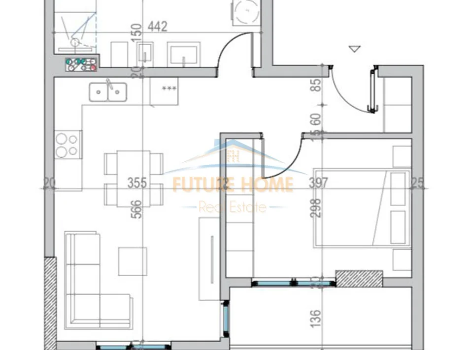 Mali Robit, shitet apartament 1+1 Kati 2, 66 m² 105.936 € (Mali i Robit,Golem)