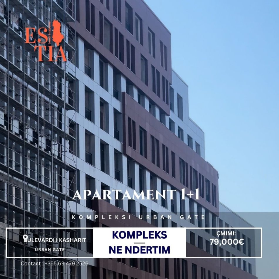 Tirane, shitet apartament 1+1 Kati 3, 66 m² 79.000 € (Tek Kompleksi Urban Gate)