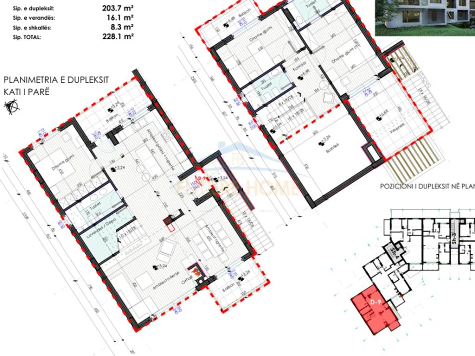 Tirane, shitet apartament Dublex Kati 0, 228 m² 372.150 € (Farke e vogel)