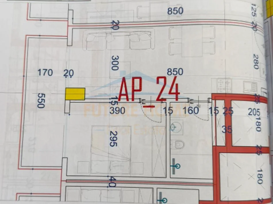 Durres, shitet apartament 1+1+Ballkon Kati 4, 64 m² 76.560 € 