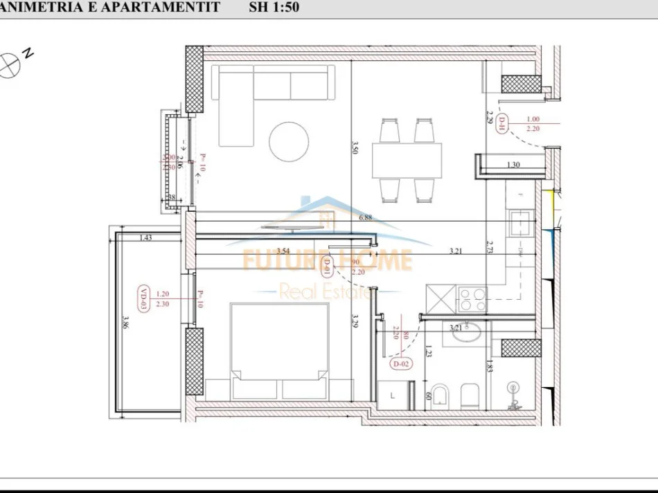 Durres, shitet apartament 1+1 Kati 9, 70 m² 140.060 € (Mali Robit)