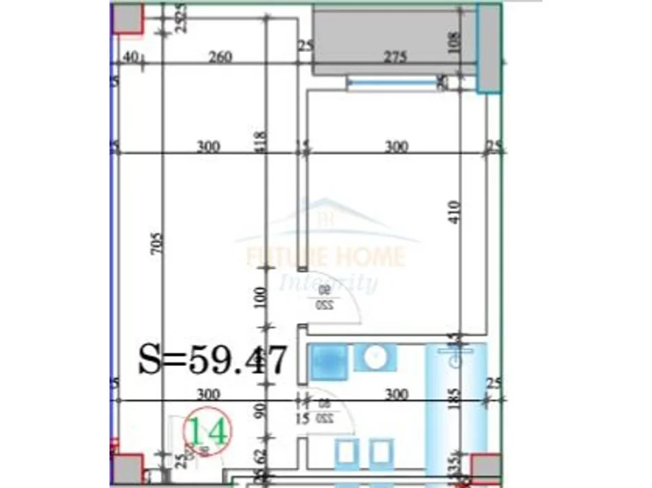 Pogradec, shitet apartament 1+1 Kati 5, 59 m² (Pogradec, prane Hotel Perla)