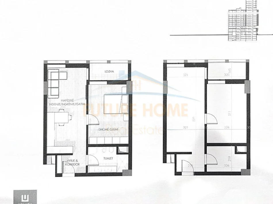 Tirane, shitet apartament 1+1 Kati 9, 81 m² (Altura Trade Residence)