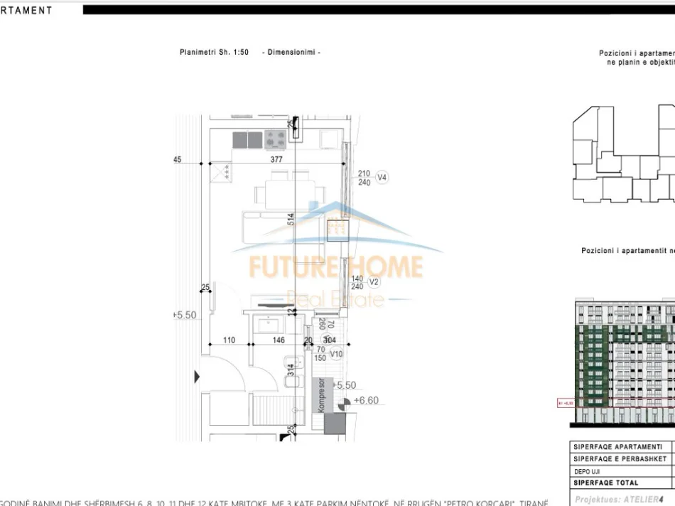 Tirane, shitet garsonier Kati 1, 44 m² 150.000 € (KOMUNA E PARISIT)