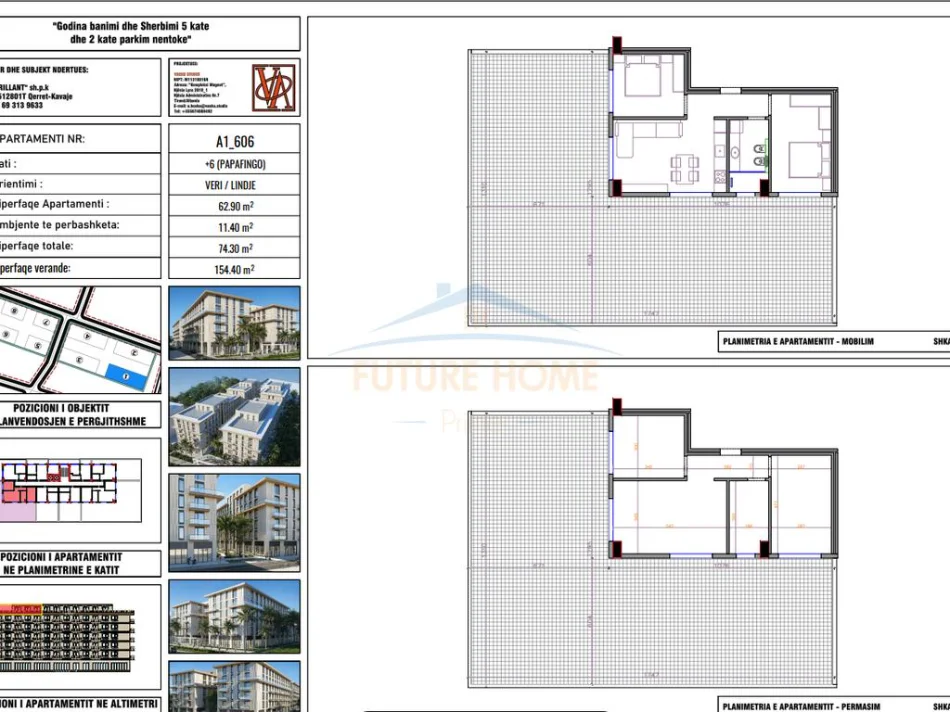 Kavaje, shes apartament+verande | Penthouse 2+1+Ballkon Kati 6, 229 m² 230.675 € (Palm Paradise)