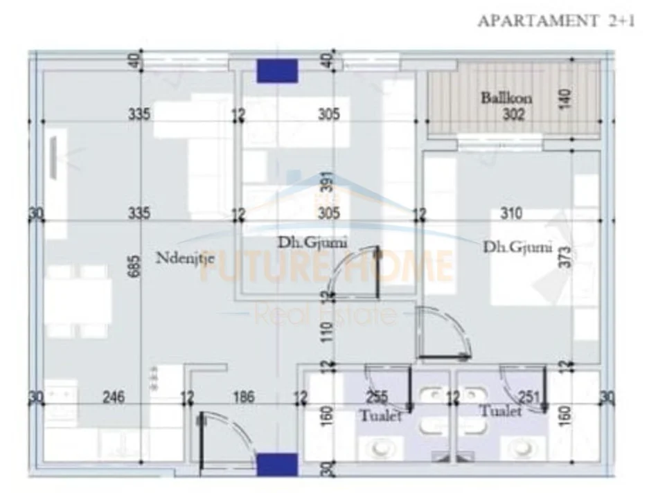 Tirane, shitet apartament 2+1+Ballkon Kati 1, 87 m² 122.360 € (ish Dogana)