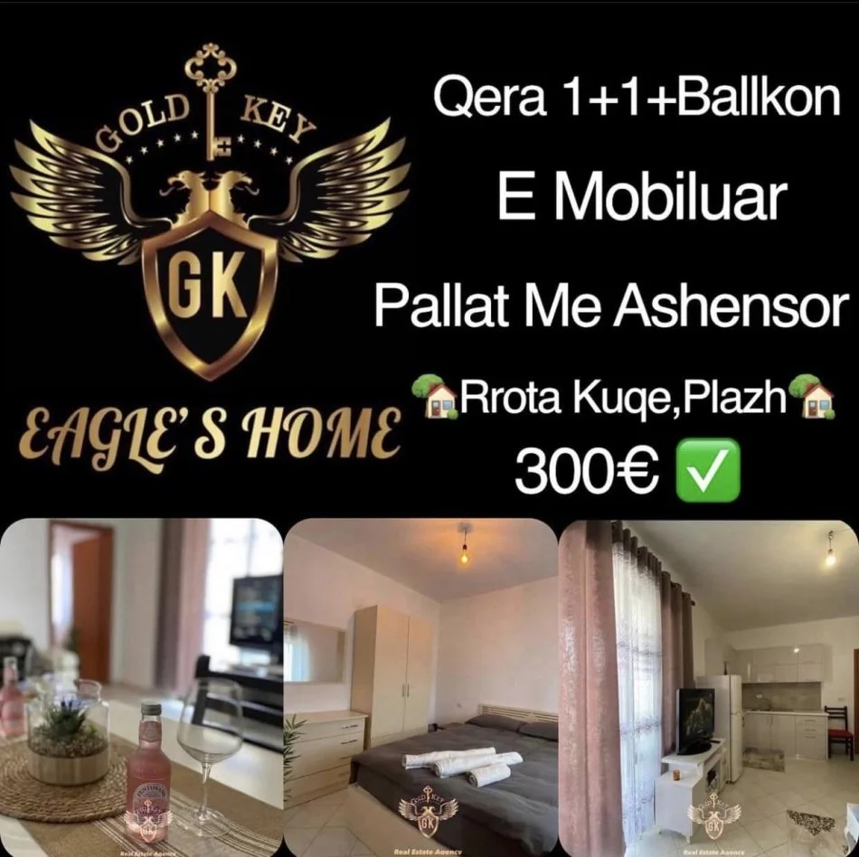 Durres, jepet me qera apartament 1+1+Ballkon Kati 10, 71 m² 299 € (RROTA KUQE)