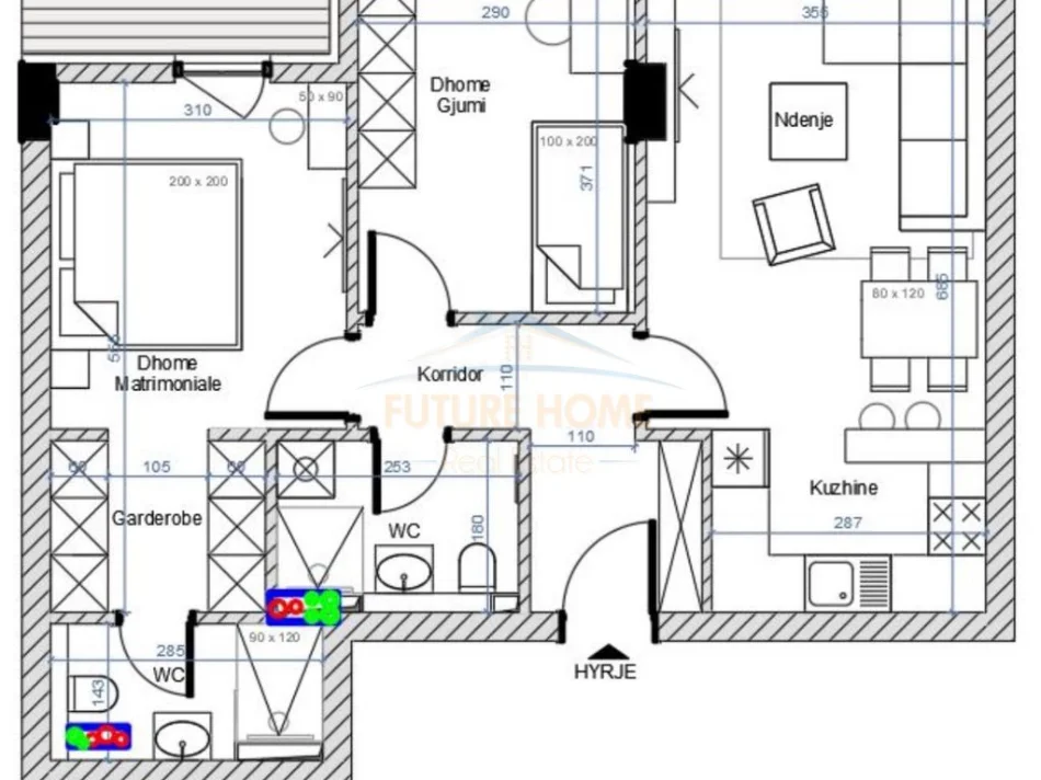 Tirane, shitet apartament 2+1 Kati 5, 94 m² 135.000 € 