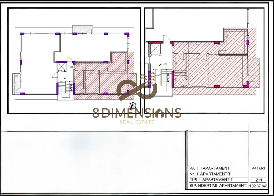 Tirane, shitet apartament 2+1 Kati 4, 102 m² 184.500 € (farke)