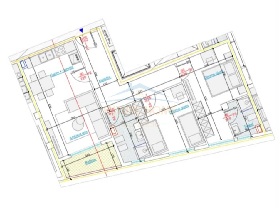 Tirane, shitet apartament 2+1 Kati 4, 98 m² 166.500 € (Perballe Spitalit Amerikan 3)