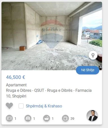 Tirane, shitet apartament 1+1 Kati 3, 34 m² 46.500 € (TE QSUT)