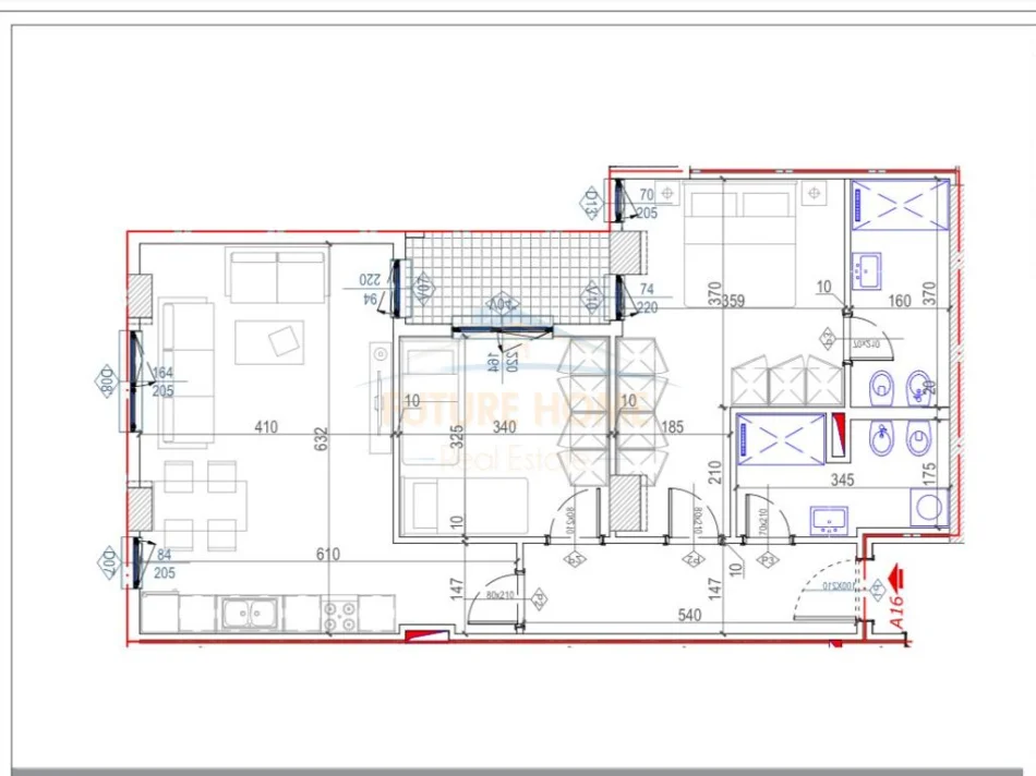 Tirane, shitet apartament 2+1+Ballkon Kati 2, 106 m² 307.400 € (Komuna Parisit)