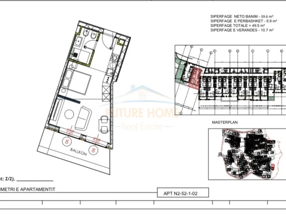 Himare, shes apartament 1+1+Ballkon Kati 1, 49 m² 140.875 € (Jale)