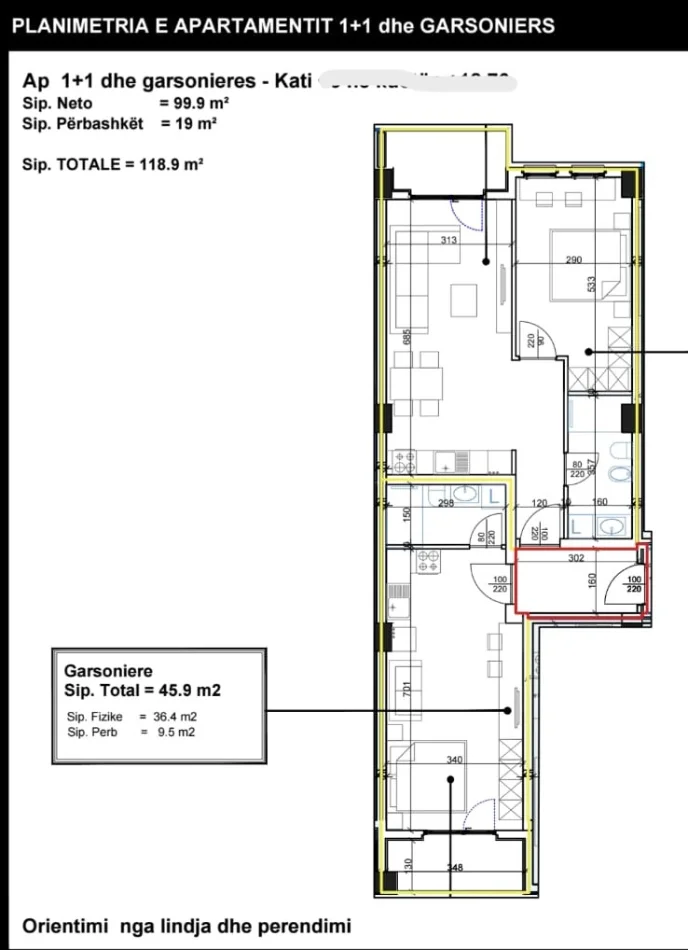 Tirane, shitet apartament 2+1+Aneks+Ballkon Kati 5, 119 m² 190.000 € (laprake , ish dogana , rruga dritan hoxha)