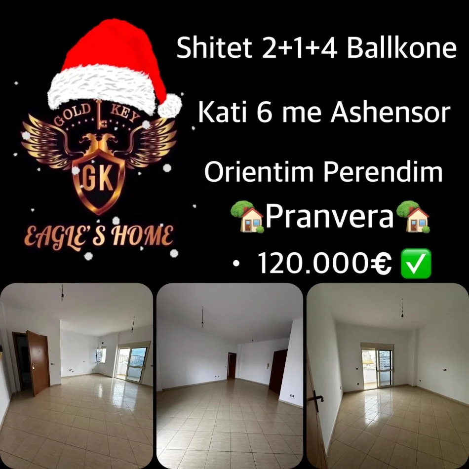 Durres, shes apartament 2+1+Ballkon Kati 6, 105 m² 119.999 € (Pranvera)