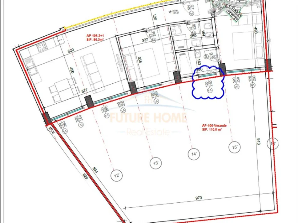 Tirane, shes apartament 2+1+Ballkon Kati 1, 103 m² 240.000 € 