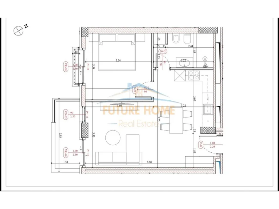 Mali Robit, shes apartament 1+1+Ballkon , 70 m² 120.581 € 